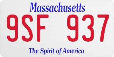 MA license plate 9SF937
