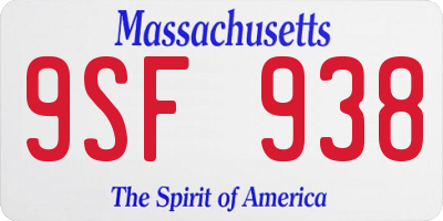 MA license plate 9SF938