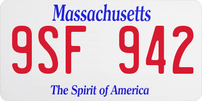 MA license plate 9SF942