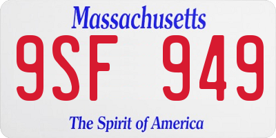 MA license plate 9SF949