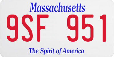 MA license plate 9SF951