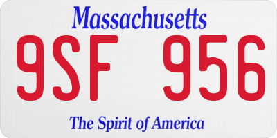 MA license plate 9SF956