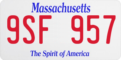 MA license plate 9SF957