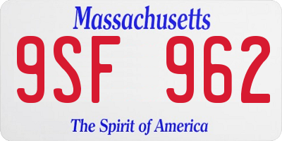 MA license plate 9SF962