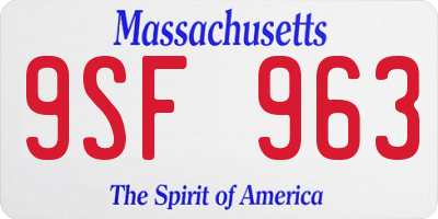 MA license plate 9SF963