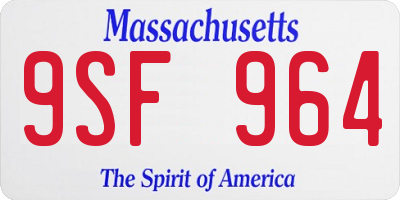 MA license plate 9SF964