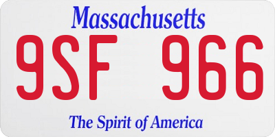 MA license plate 9SF966