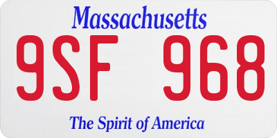 MA license plate 9SF968