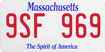 MA license plate 9SF969