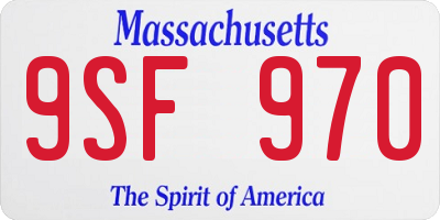 MA license plate 9SF970