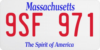 MA license plate 9SF971