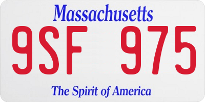 MA license plate 9SF975