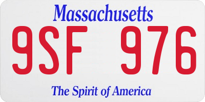 MA license plate 9SF976