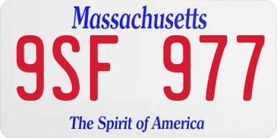 MA license plate 9SF977