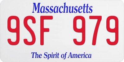 MA license plate 9SF979
