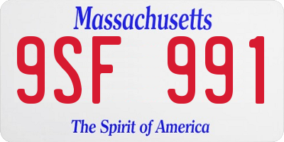 MA license plate 9SF991