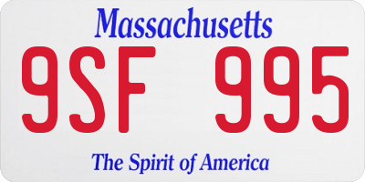 MA license plate 9SF995