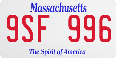 MA license plate 9SF996