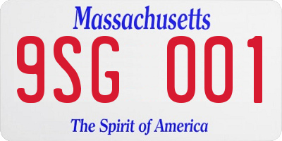 MA license plate 9SG001