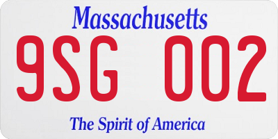 MA license plate 9SG002