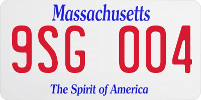 MA license plate 9SG004