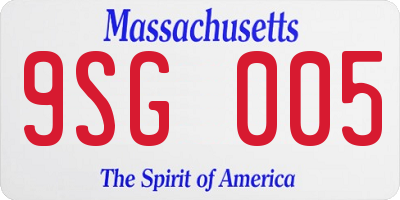 MA license plate 9SG005