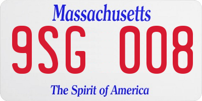 MA license plate 9SG008