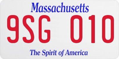 MA license plate 9SG010