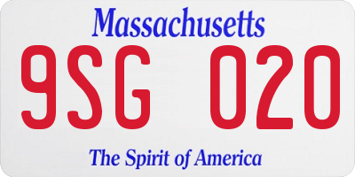 MA license plate 9SG020