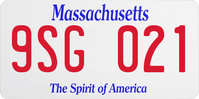 MA license plate 9SG021