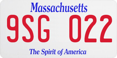 MA license plate 9SG022