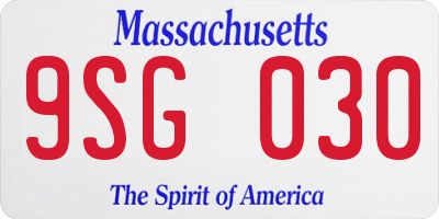 MA license plate 9SG030