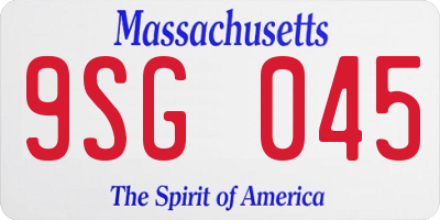MA license plate 9SG045