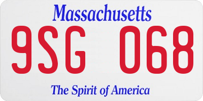 MA license plate 9SG068