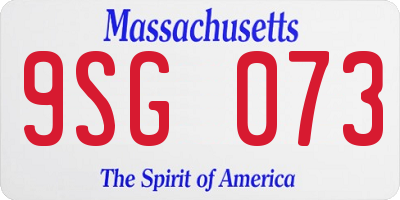 MA license plate 9SG073