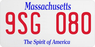 MA license plate 9SG080