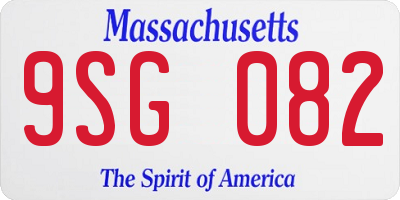 MA license plate 9SG082