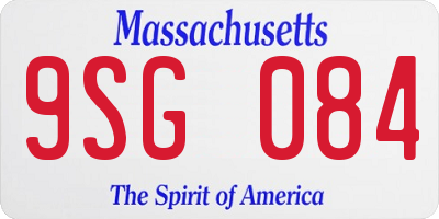 MA license plate 9SG084