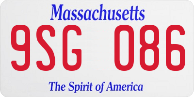 MA license plate 9SG086