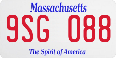 MA license plate 9SG088