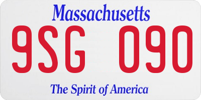 MA license plate 9SG090
