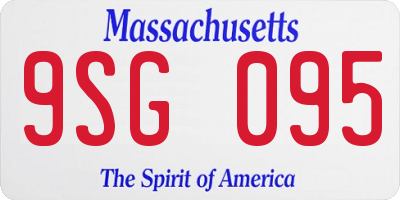 MA license plate 9SG095