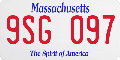 MA license plate 9SG097
