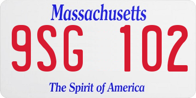 MA license plate 9SG102