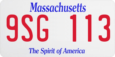 MA license plate 9SG113