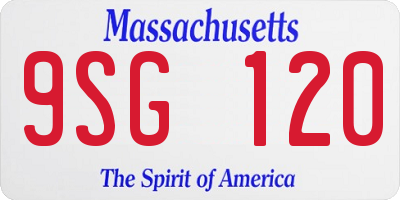 MA license plate 9SG120