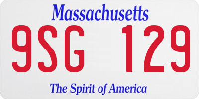 MA license plate 9SG129