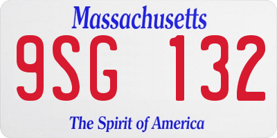 MA license plate 9SG132