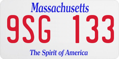 MA license plate 9SG133