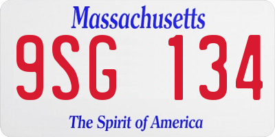 MA license plate 9SG134